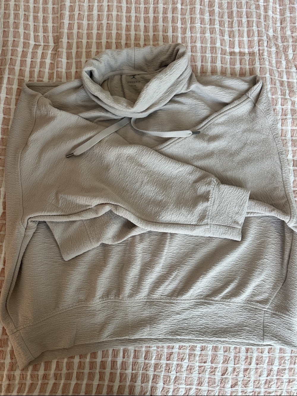Danskin Light Gray/ taupe cowl Neck Pullover Sweatshirt